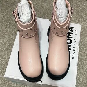 Sonoma Blush Ankle Boots with Studded Strap